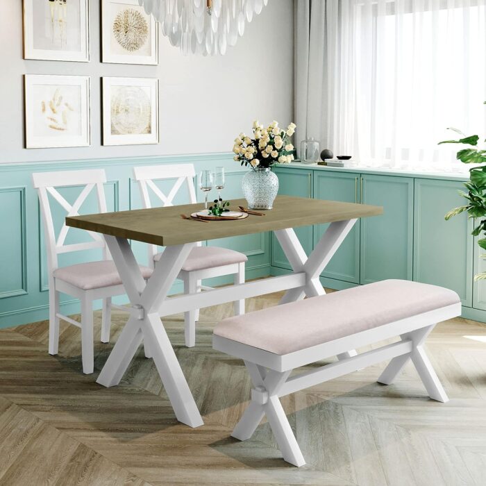 4 seater dining table, dining table with bench