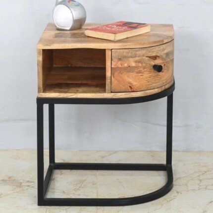 wooden bedside table, drawer bedside table