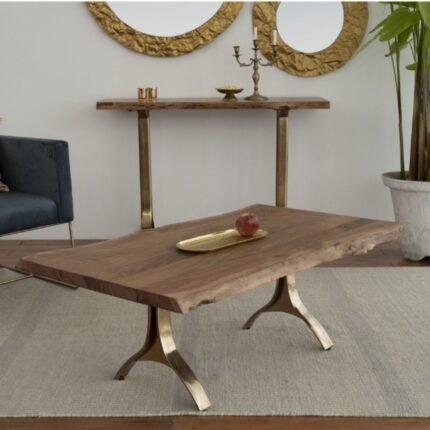 metal coffee table, acacia wood coffee table
