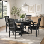 Elmspire Round Black Dining Table Set