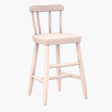 wooden white chair, solid wood home chair