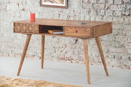 study table with drawer, solid wood study desk