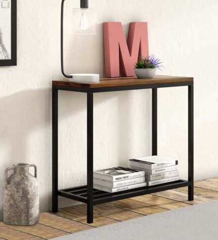 metal console table, black console table