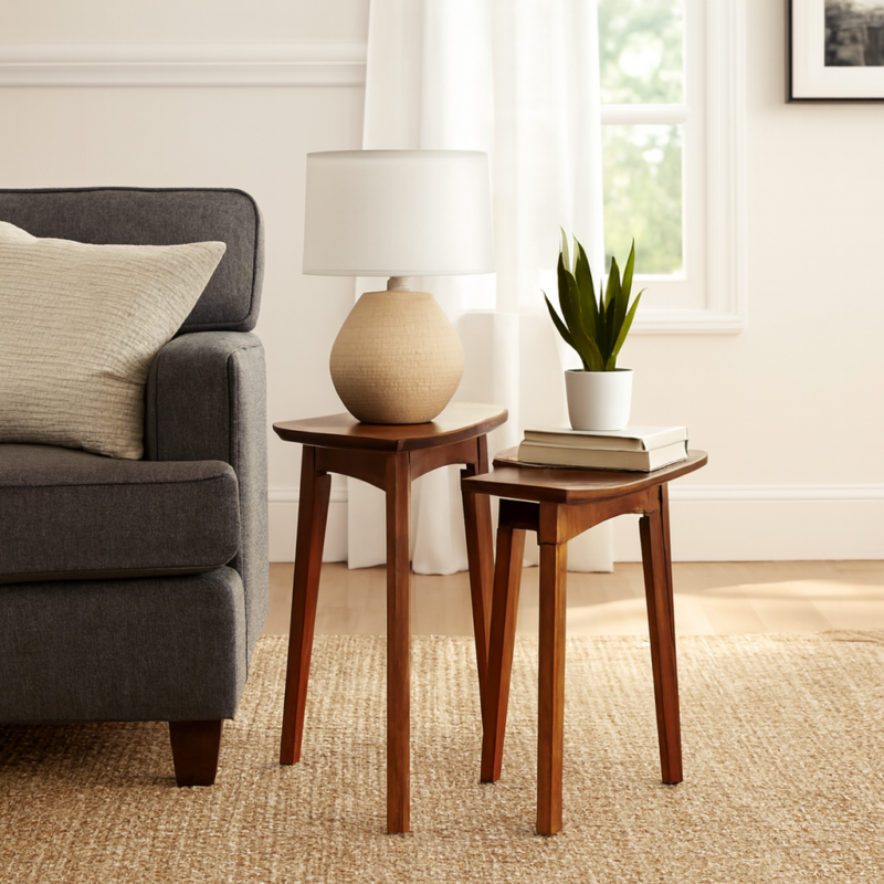 Amberstone Triangular Accent Tables