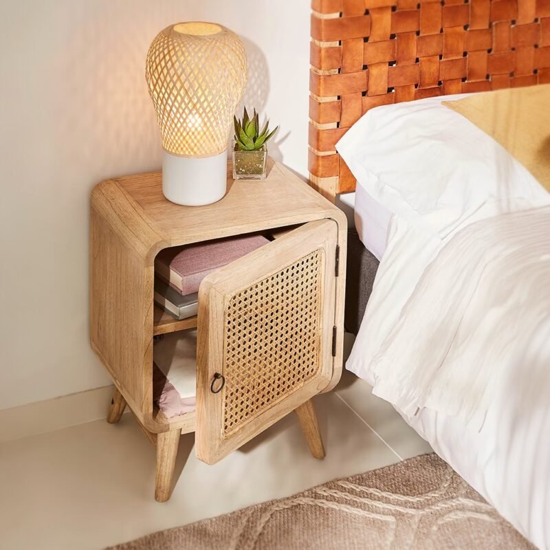 tall side table, cane side table