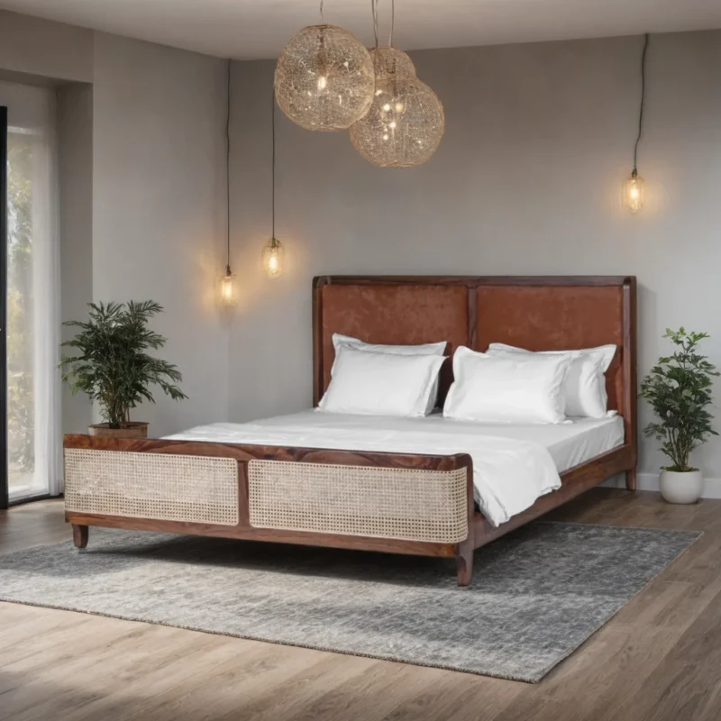 Bellmont Bed With Rattan