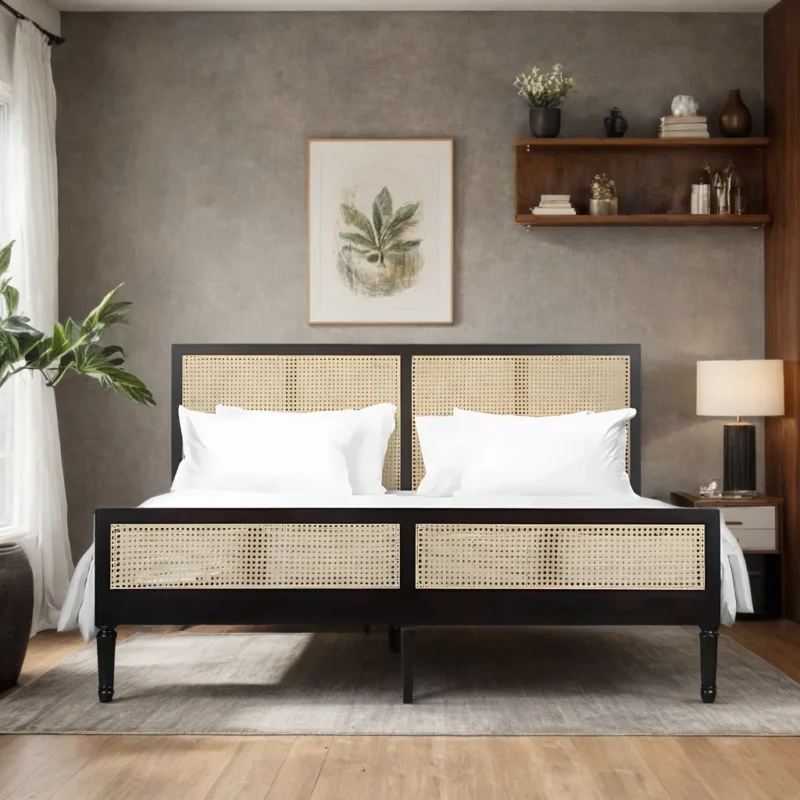 Darlington Solid Wood Cane Bed