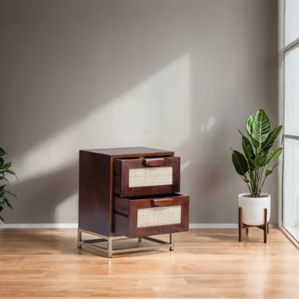 Ashbourne Vintage Weave Rattan Bedside Table