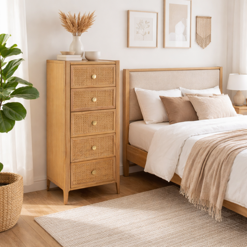 Bali 5 Drawer Tall Chest