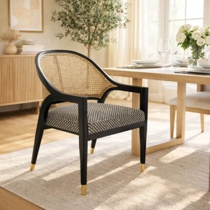 Armrest Chair with Natural Cane