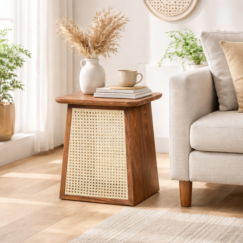 Indigocrest Rattan Side Table