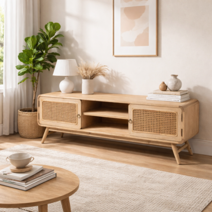 Stonehaven TV Cabinet with Rattan