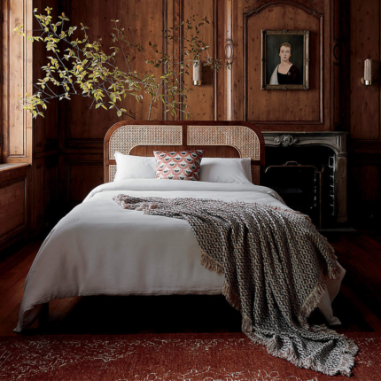 Premium Rattan & Solid Wood Single Without Storage Bed