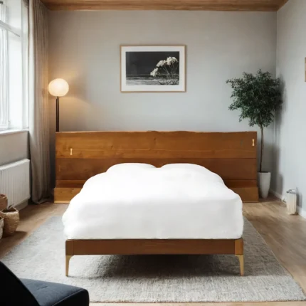 Prana Live-Edge Bed with Attached Bedside Table