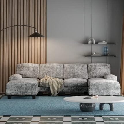 Modern Fabric U-Shaped Sofa Couch
