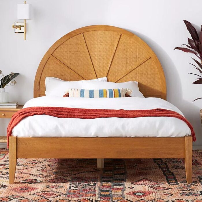 Wallace Cane and Solid Wood Bed