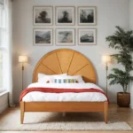 Harrington Bed with Rattan