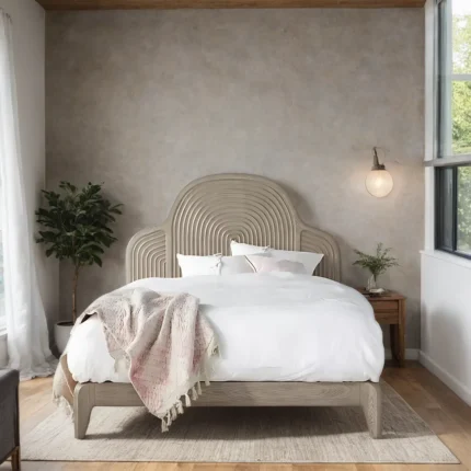 Modish Carved Henley Solid Wood Bed