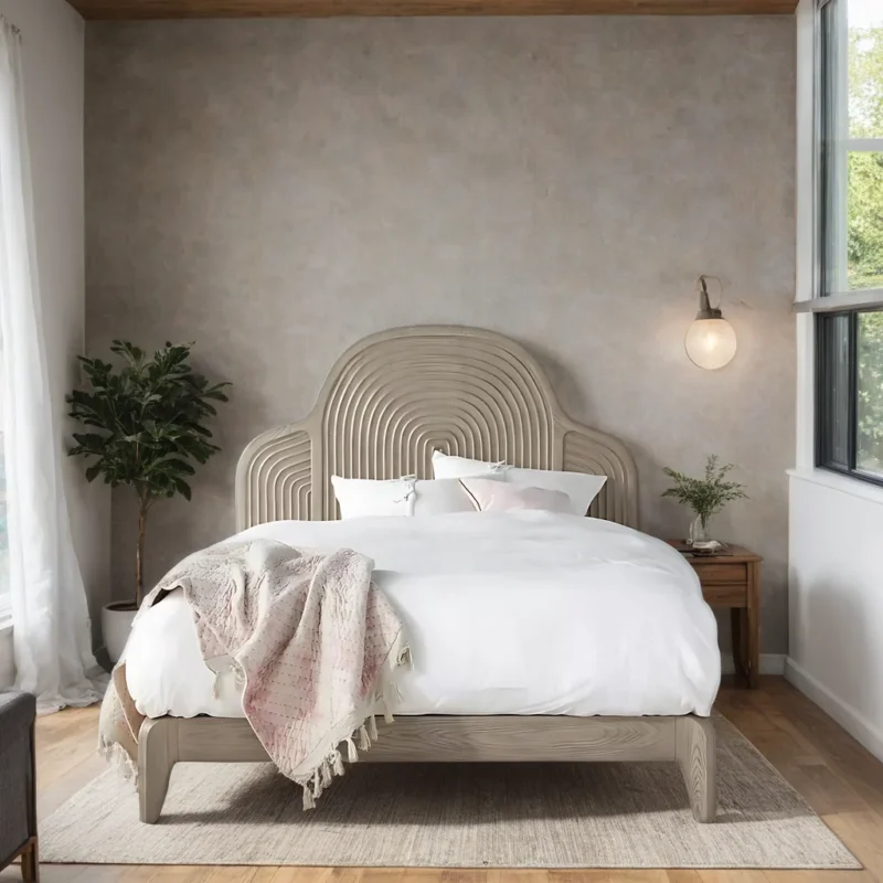 Modish Carved Henley Solid Wood Bed