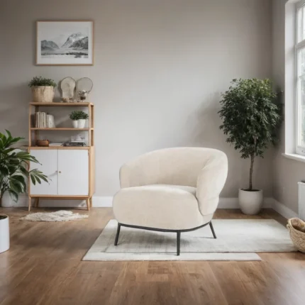 Modish Single Seater Quaint Haven Armchair with Metal