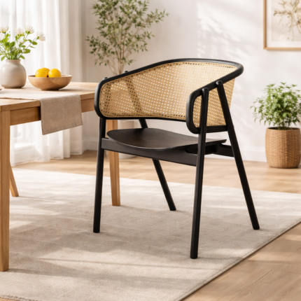 Solid Wood Cane Dining Chair