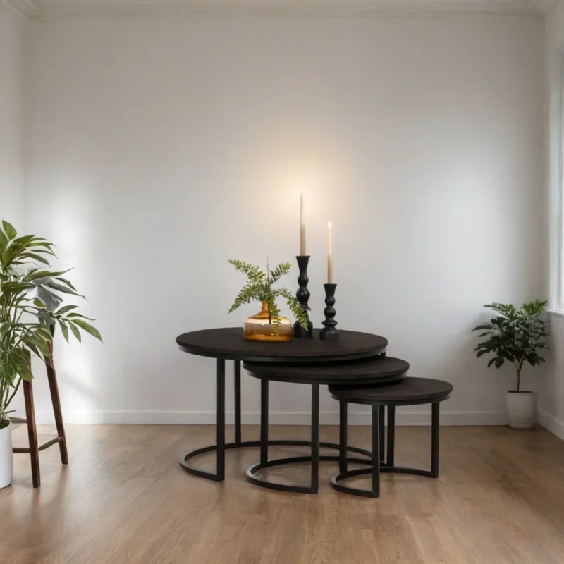 Round Mossridge Coffee Table Set of 3