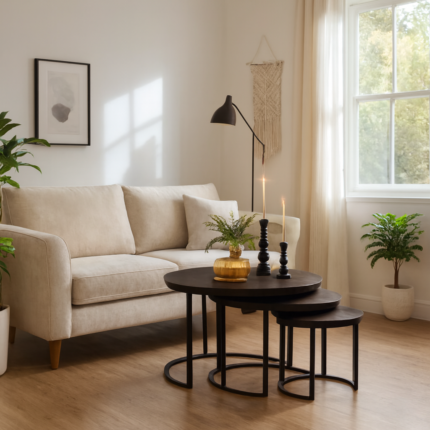 Round Mossridge Coffee Table Set of 3