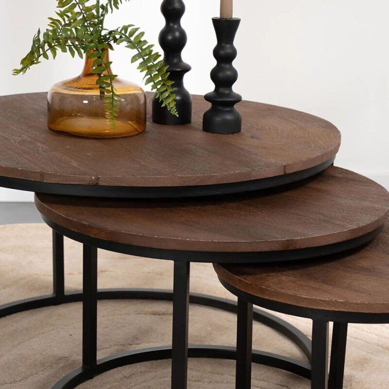 Buy Now - Round Coffee Table Set of 3 - Furndune