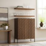 Quillshade Carved Bar Cabinet with Storage