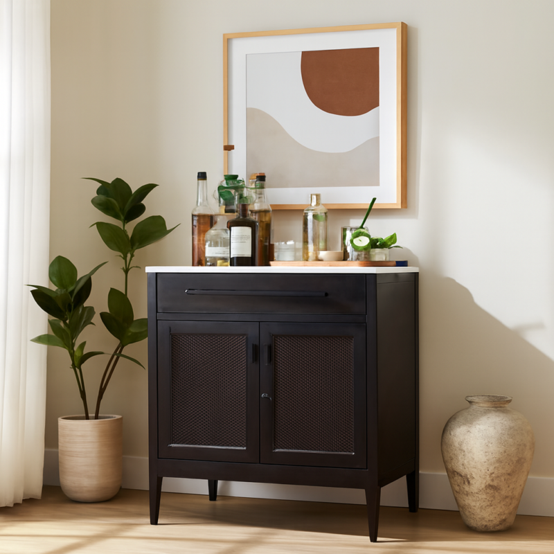 Cloudridge Bar Cabinet with Marble Top