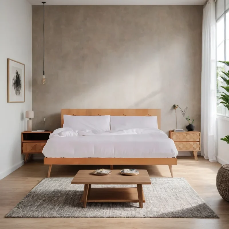 Natural Solid Wood Highland Bed