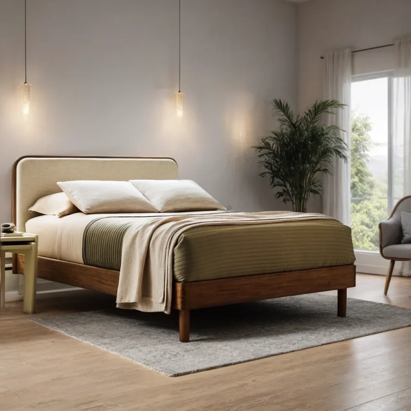 Somerset Solid Wood & Upholstered Bed