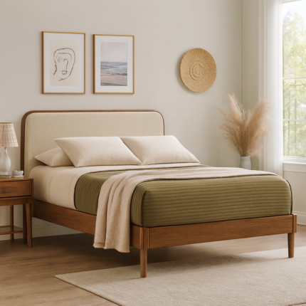 Somerset Solid Wood & Upholstered Bed