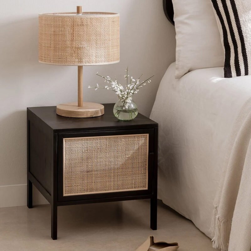 Reyna Bedside Table with Cane