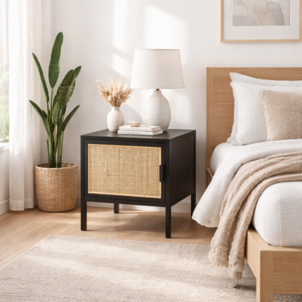 Kingsley Bedside Table with Cane