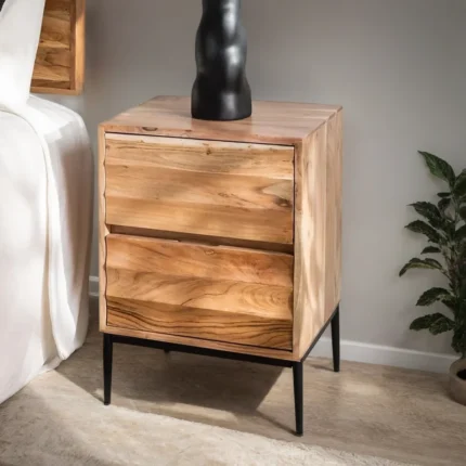 Linden Solid Wood Bedside Table