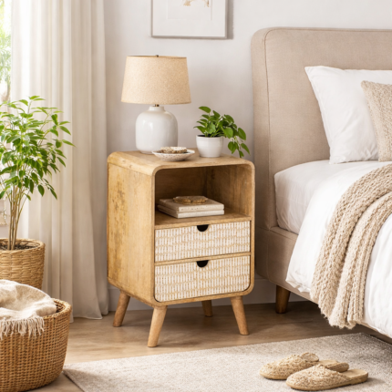 Montrose Bedside Table with 2 Drawers