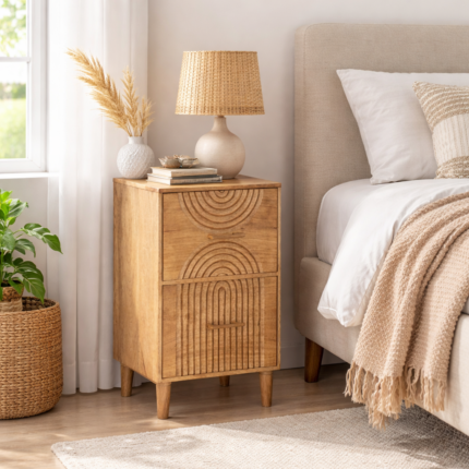 Quinton Bedside Table with Two Drawers