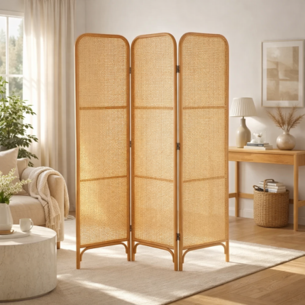 Duskhaven Rattan Screen Room Divider