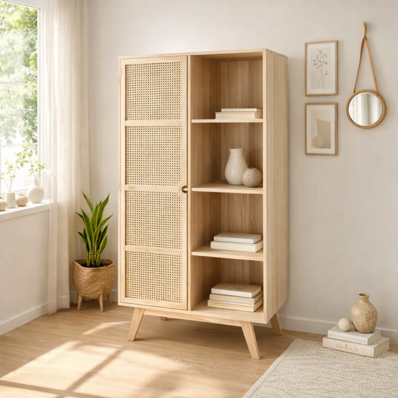 Ralik Wardrobe with Natural Cane