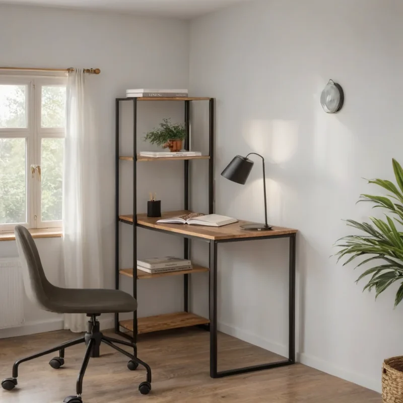 Bexhill Study Table with Bookcase