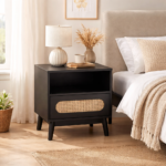 Stratton Black Bedside Table