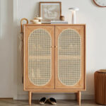 2 Door Rattan Shoe Cabinet