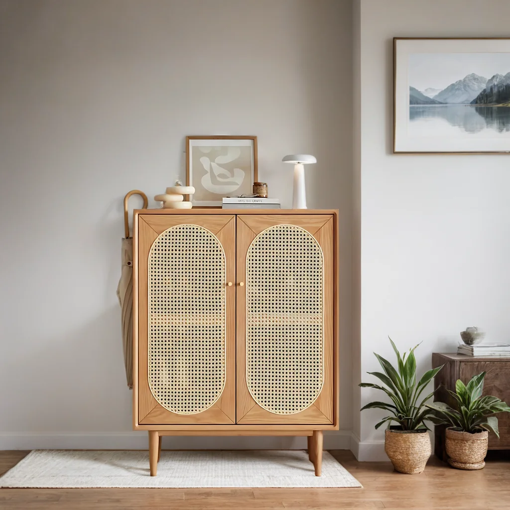 Ravenpath 2 Door Rattan Shoe Cabinet DHSHRK012 1