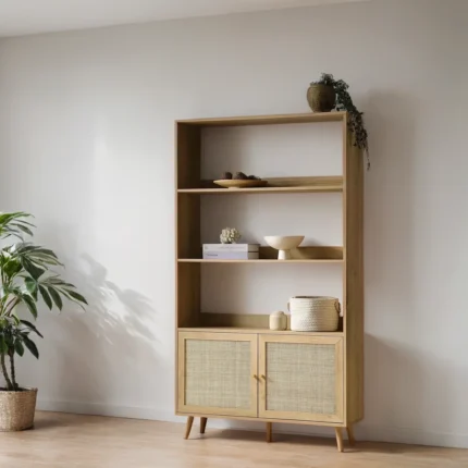 Valebrook Rattan Bookcase with Doors