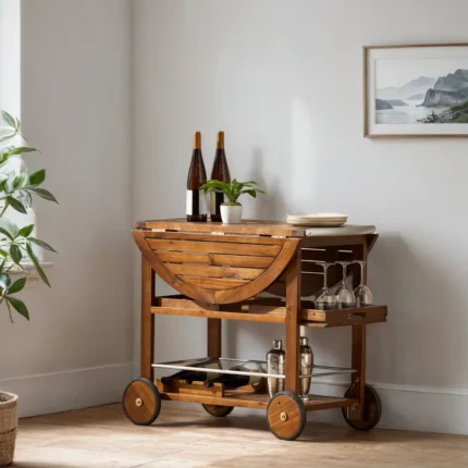 Loomspire Farmhouse Bar Trolley Cart