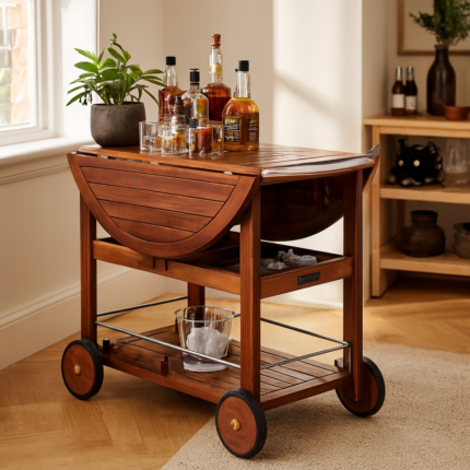 Loomspire Farmhouse Bar Trolley Cart
