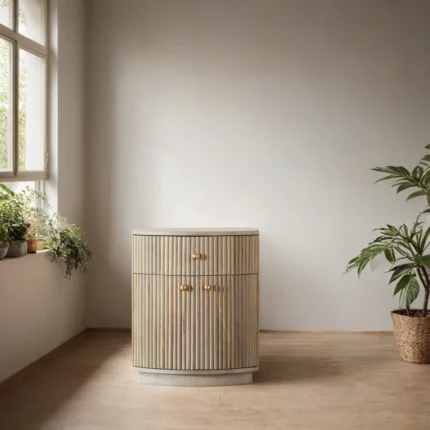 Dover Curved Midtone Bedside