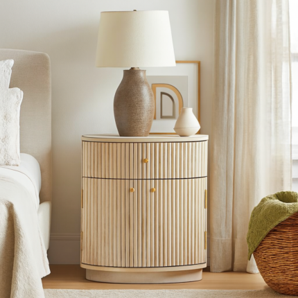 Dover Curved Midtone Bedside