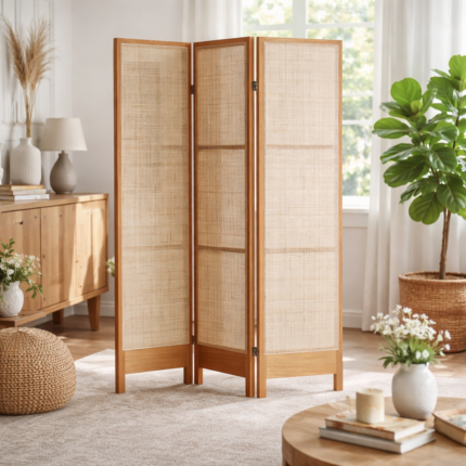 Hearthbrook Room Divider with Rattan